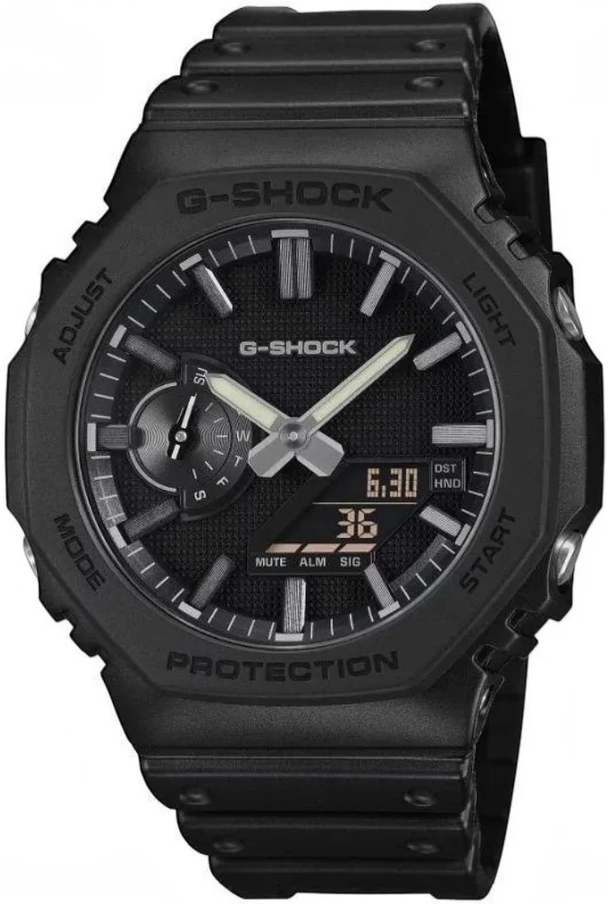 CASIO G-Shock Carbon Core Guard Anadigi Multifunction 45.4mm Rubber Strap GA-2100LXB-1AER