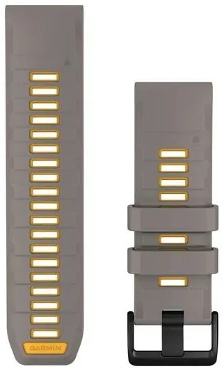 GARMIN QuickFit 26 Silver Gray/Yellow Flare Silicone Band 010-14508-02