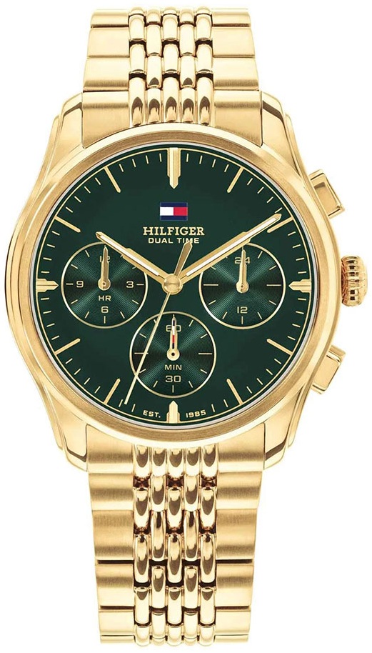 TOMMY HILFIGER Empire 38mm Dual Time Gold Stainless Steel Bracelet 1710814